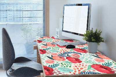 Large desk mat for children Poppy seed flower