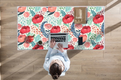 Large desk mat for children Poppy seed flower