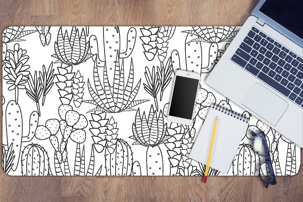 Large desk mat for children cacti
