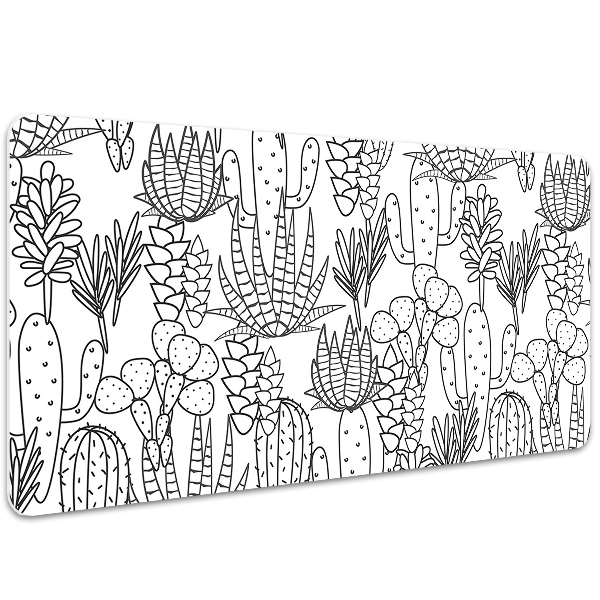 Large desk mat for children cacti