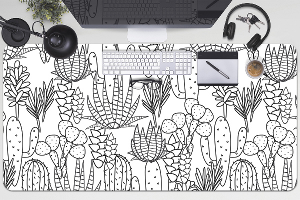 Large desk mat for children cacti