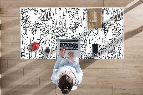 Large desk mat for children cacti