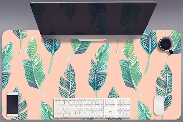 Full desk pad peach leaves
