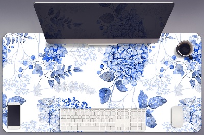 Desk mat blue hydrangea