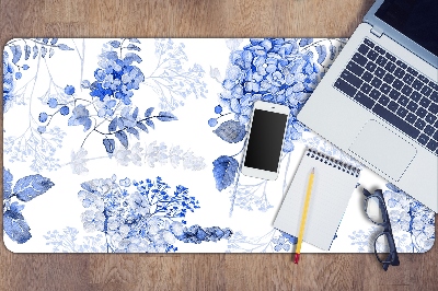 Desk mat blue hydrangea