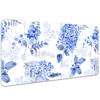 Desk mat blue hydrangea