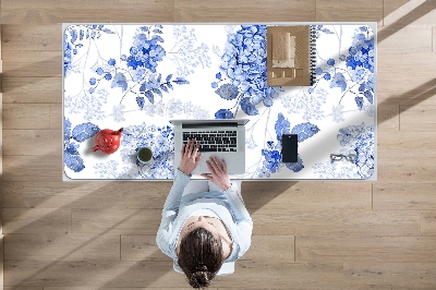 Desk mat blue hydrangea