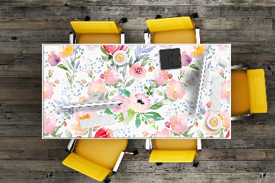 Full desk mat flowers pastels