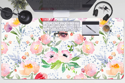 Full desk mat flowers pastels