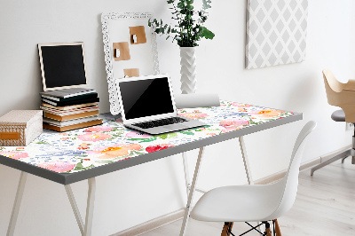 Full desk mat flowers pastels