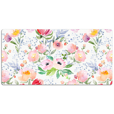 Full desk mat flowers pastels