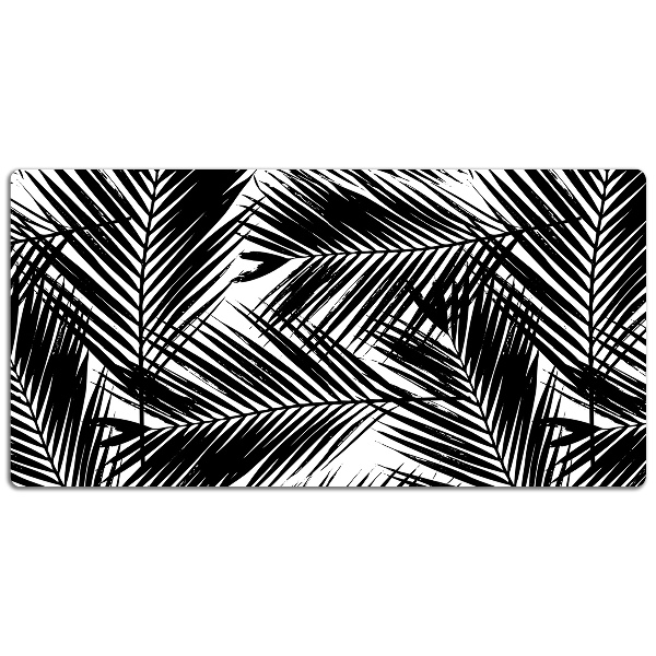 Desk mat Black palm leaves