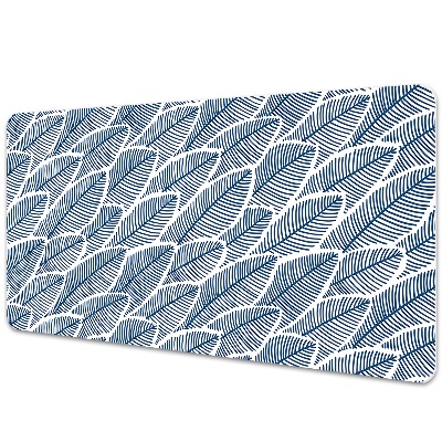 Full desk pad blue leaves