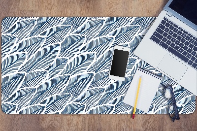 Full desk pad blue leaves