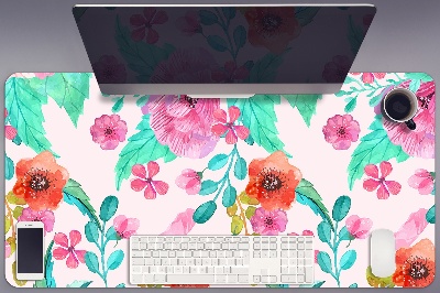 Large desk pad PVC protector Beautiful flora