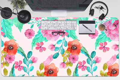 Large desk pad PVC protector Beautiful flora