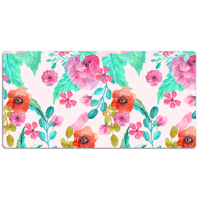 Large desk pad PVC protector Beautiful flora