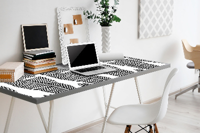 Large desk mat table protector leaves pattern