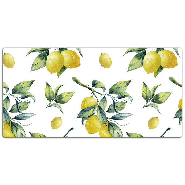 Large desk mat table protector yellow lemon