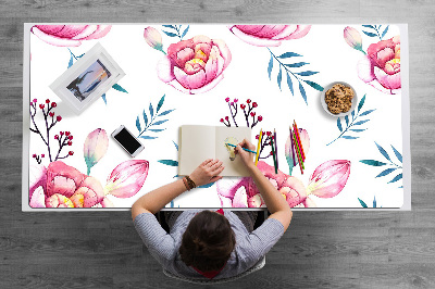 Large desk mat for children flowers