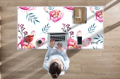 Large desk mat for children flowers