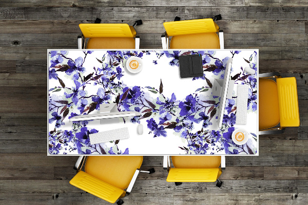 Full desk pad blue flowers