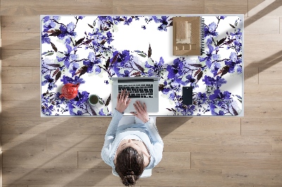 Full desk pad blue flowers