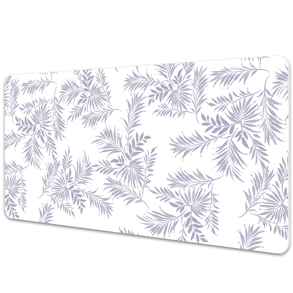 Large desk pad PVC protector gray leaves