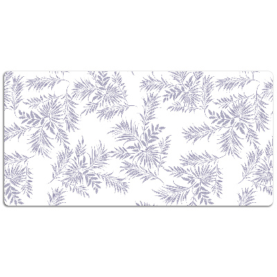 Large desk pad PVC protector gray leaves