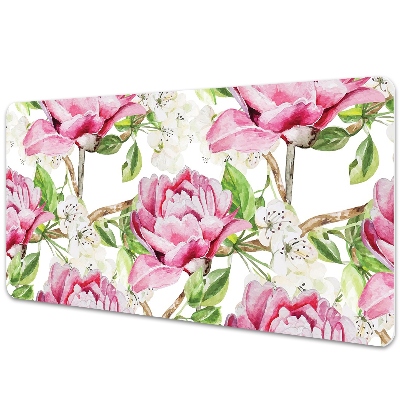 Full desk mat pink peonies