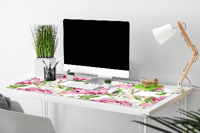 Full desk mat pink peonies