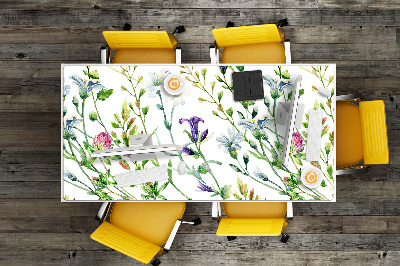 Large desk pad PVC protector Field flowers