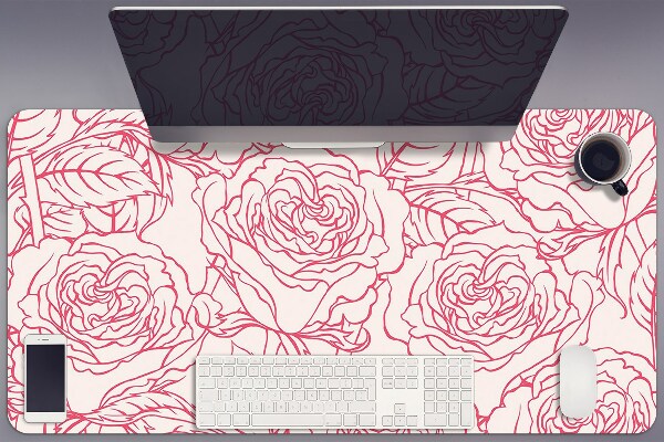 Large desk mat for children roses Doodle
