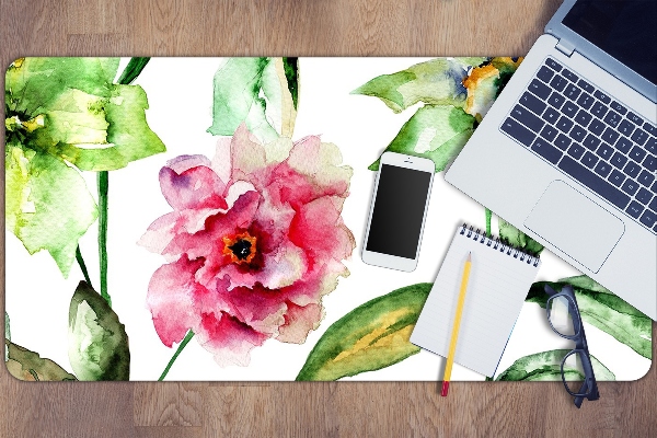 Large desk mat table protector spring flowers