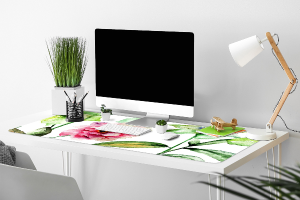 Large desk mat table protector spring flowers