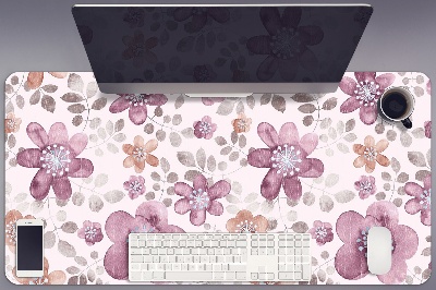 Large desk mat table protector pink flowers