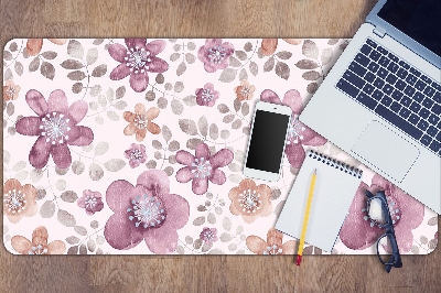 Large desk mat table protector pink flowers