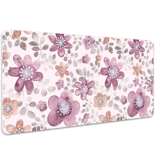 Large desk mat table protector pink flowers