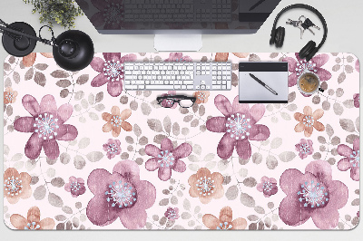 Large desk mat table protector pink flowers