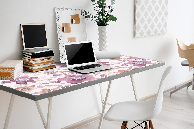 Large desk mat table protector pink flowers