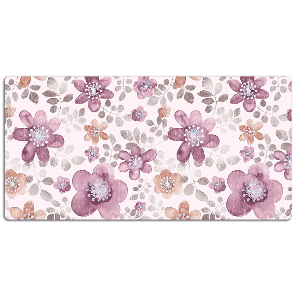 Large desk mat table protector pink flowers