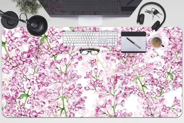 Large desk mat for children lilac flowers