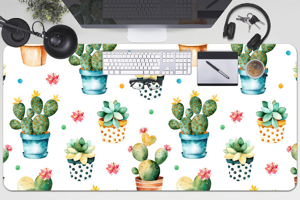 Desk pad painted cactus
