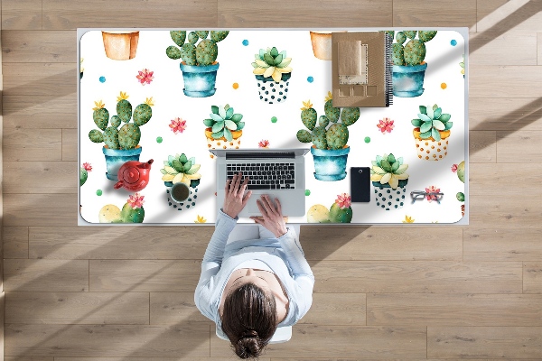 Desk pad painted cactus
