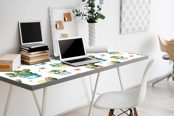 Desk pad painted cactus