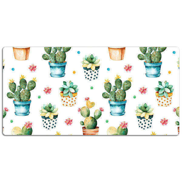 Desk pad painted cactus