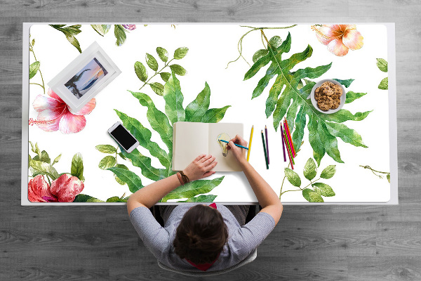 Desk pad Leaves and flowers