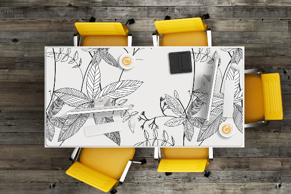 Large desk mat table protector flowers Doodle
