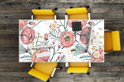 Large desk mat for children Poppies