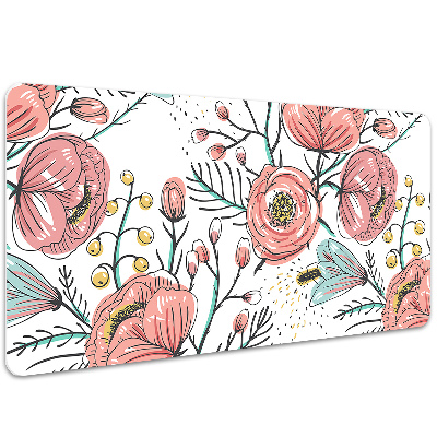 Large desk mat for children Poppies